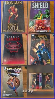 132 Mixed Lot Comic Books, 5 Graphic Novels Iron Man Batman Superman Etc