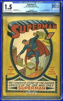 1939 D. C. Comics Superman #1 CGC 1.5 Cream to Off-White Pages