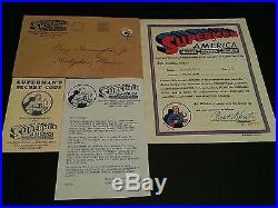 1939 Supermen of America Club Kit Superman Rare Action Comics Button Pinback