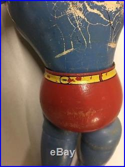 1940 Ideal Novelty Jointed Wood Composition 13 Superman Doll Figure