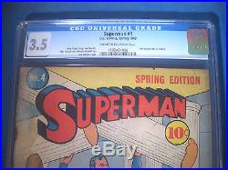 1940 SUPERMAN #4 DC Comics CGC Graded 3.5 VG- Off WHITE Pages LUTHOR