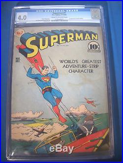 1940 SUPERMAN #7 DC Comics CGC Graded 4.0 VG Off WHITE Pages PERRY WHITE