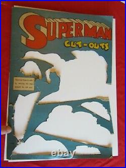 1940 Superman Cut Outs Saalfield Cutouts 99% Complete 4 1/2 unpunched pages RARE