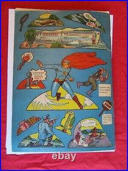 1940 Superman Cut Outs Saalfield Cutouts 99% Complete 4 1/2 unpunched pages RARE