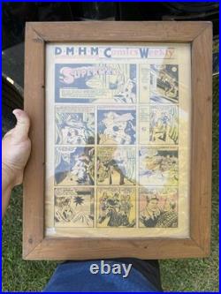 1940 Superman Newspaper Comic Strips Jerry Siegel Joe Shuster Framed Original