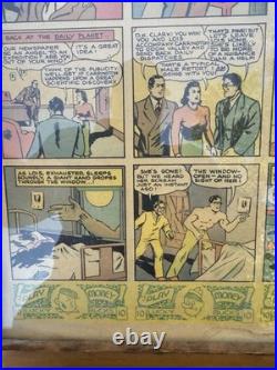 1940 Superman Newspaper Comic Strips Jerry Siegel Joe Shuster Framed Original