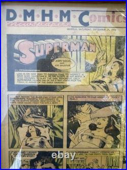 1940 Superman Newspaper Comic Strips Jerry Siegel Joe Shuster Framed Original