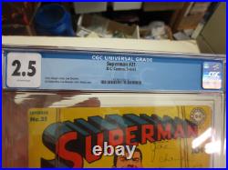 1943 DC SUPERMAN #21 CGC 2.5 Off-White Pages