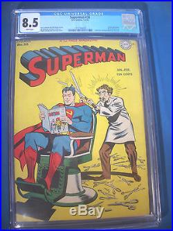 1946 SUPERMAN #38 DC Comics CGC Graded 8.5 VF+ WHITE Pages ONLY 6 Higher