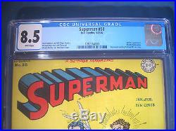 1946 SUPERMAN #38 DC Comics CGC Graded 8.5 VF+ WHITE Pages ONLY 6 Higher