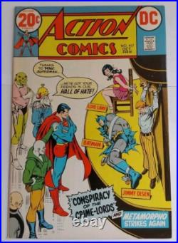 1972 D. C. Comics Action Comics Superman & Batman-Vivid Red & Yellow Colors NM