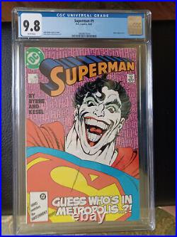 1987 DC Comics SUPERMAN 9 with The Joker CGC Graded 9.8