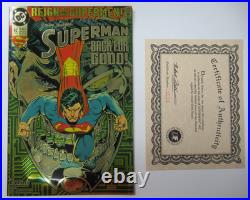 1993 DC Comics Superman #82 Dynamic Forces DF Signed Jerry Siegel