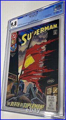 1993 D. C. Comics Superman 75 CGC 9.8. Death of Superman 1st Print Dan Jurgens