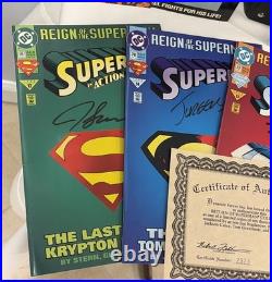 1993 Dynamic Forces Return Of Superman Collection Autographed Set COA & Binder