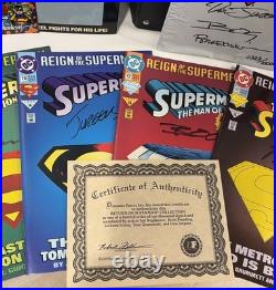 1993 Dynamic Forces Return Of Superman Collection Autographed Set COA & Binder