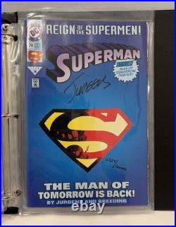 1993 Dynamic Forces Return Of Superman Collection Autographed Set COA & Binder