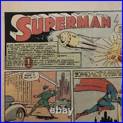 #1 SUPERMAN SUNDAY COMIC STRIP 1939 Original Page DC Comics Siegel & Shuster