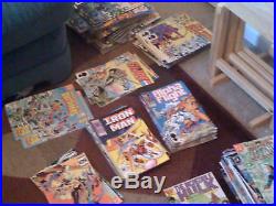 1 box lot 75 OLD COMICS MARVEL DC SPIDERMAN superman +