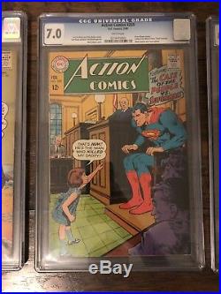 3 Vintage Action Comics CGC Graded Lot #283 #359 #380 Superman DC 1960s Silver