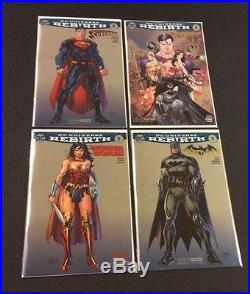 4 DC REBIRTH SDCC Exclusive #1 Metal Variants BATMAN Superman WONDER WOMAN JLA