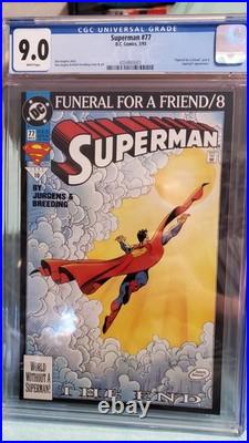 4 Funeral For & Return Of Superman Comics CGC 9.0 9.8 Superman 77, 78, 82, 505