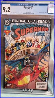 4 Funeral For & Return Of Superman Comics CGC 9.0 9.8 Superman 77, 78, 82, 505