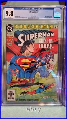 4 Funeral For & Return Of Superman Comics CGC 9.0 9.8 Superman 77, 78, 82, 505