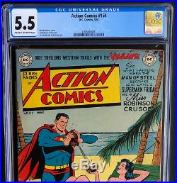 ACTION COMICS #154 (DC 1951) CGC 5.5 ONLY 11 IN CENSUS! Superman Cover