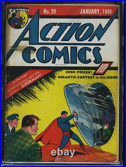 ACTION COMICS #20 CGC-Apparent 1.0, C-1, CR-OW No S on Superman's chest