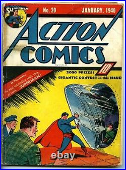 ACTION COMICS #20 Superman cover/story No S on Supermans chest