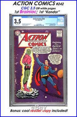 ACTION COMICS # 242 CGC 3.5 1st BRAINIAC app! KEY SUPERMAN! $1405 or BEST OFFER