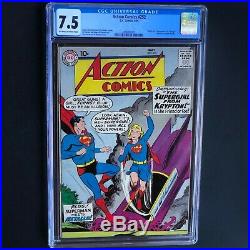ACTION COMICS #252 (DC 1959) CGC 7.5 OW-W 1ST APP of SUPERGIRL! Rare Key