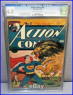 ACTION COMICS #27 (All Star Comics #1 ad) CGC 6.0 FN Golden Age Superman 1940 DC