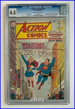 ACTION COMICS #285, DC, CGC 4.5, 12th Legion, Supergirl revealed, JFK & Jackie
