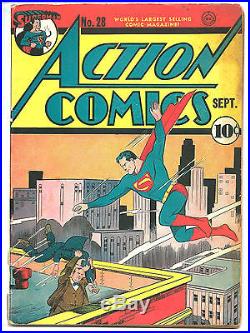Action Comics 28 Early Superman Golden Age Comic Book