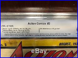 ACTION COMICS 3 Golden Age Grail Superman CBCS CGC