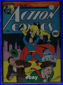 ACTION COMICS #45 CGC-6.5, OW-W Superman 1st Stuff, Vigilante sidekick