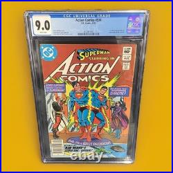 ACTION COMICS #534 CGC 9.0 AIR WAVE BACK UP STORY MARVEL COMICS 1982 Superman