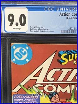 ACTION COMICS #534 CGC 9.0 AIR WAVE BACK UP STORY MARVEL COMICS 1982 Superman