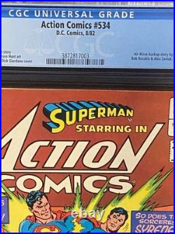 ACTION COMICS #534 CGC 9.0 AIR WAVE BACK UP STORY MARVEL COMICS 1982 Superman