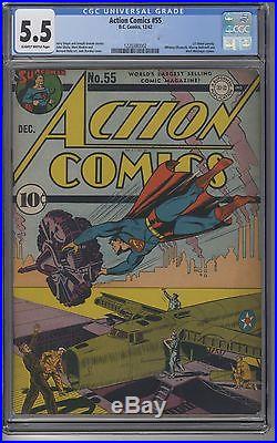 ACTION COMICS #55 CGC 5.5 DC Golden Age Superman
