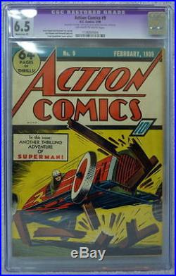 ACTION COMICS #9 CGC 6.5 9th App SUPERMAN 1939 Rare Off White/White Pgs