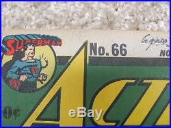 ACTION COMICS SUPERMAN #66 # 66 N0 66 NOV 1943 THE BOY WHO CAME BACK GOLDEN AGE