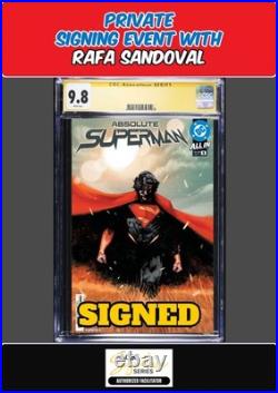 Absolute Superman #1 Main Cover Cgc Ss 9.8 Rafa Sandoval Private Signing Presale Absolute Superman #1 Main Cover Cgc Ss 9.8 Rafa Sandoval Private Signing Presale
