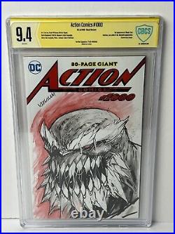 Action Comics #1000 CBCS 9.4 Sketch Cover 2018 Signed & Sketched Tyler Kirkham