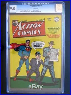 Action Comics #100 DC 1946 -NEAR MINT- CGC 9.0 NM Superman Looks 9.6