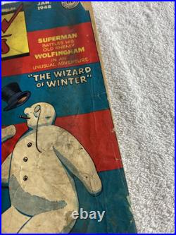 Action Comics #116 DC 1948 The Wizard Of Winter Superman Snow Cover! Low Grade