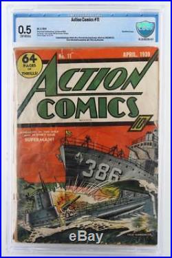 Action Comics #11 CBCS 0.5 IN DC 1939 World War 2 cover Early Superman