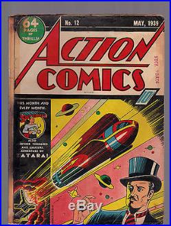 Action Comics 12 Reader copy Superman Detective 27 1st mention of Batman